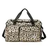 Nova Bolsa de Armazenamento para Viagem de Curta Distância com Estampa de Leopardo, Compartimentos Separados para Sapatos, Bolsa Fitness Yoga de Grande Capacidade, Bolsa de Mão com Separação Seca e Úmida