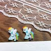 Accesorios Populares para Uñas de Dibujos Animados My Little Pony Hielo Transparente Lindos Unicornios Arcoíris 3D Decoraciones de Resina para Uñas Desgastables