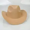Chapéu coco Xizang mais vendido estilo étnico logo de cabeça de boi chapéu de cowboy ocidental aba virada chapéu de equitação retrô chapéu de feltro de lã