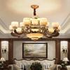 Lâmpadas de estilo europeu Lustre de sala de estar Estilo europeu simples Atmosférico Luxo Jade Luz Villa de luxo Recplank Farol de sala de estar
