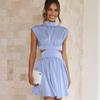2023 primavera y verano nuevo ropa de mujer de comercio exterior europea y americana Amazon AliExpress cintura alta sin mangas cuello falda vestido