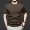 Suéter de Punto con Estampado de Manga Corta para Hombre, Bestseller de Moda en Tiktok, Camiseta Básica de Manga Corta para Hombre, Camiseta de Manga Corta Lisa para Hombre