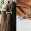 2024 Grampo de Cabelo de Liga com Strass Franja Lateral Presilha de Mola Estilo Coreano Clipe Superior Feminino Acessório de Cabelo Laço Fresco e Doce