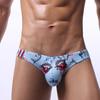 Cueca Masculina Europeia e Americana para Exportação de Cintura Baixa com Malha U-Convexa Estampada, Respirável, Absorvente de Umidade, Triângulo Pequeno E083