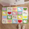 Tapete de Chão Desenho Animado Fofo para Casa, Tapete Antiderrapante Xadrez Dopamina, Tapete para Pés de Banheiro e Vaso Sanitário, Tapete Antiderrapante Absorvente de Secagem Rápida