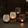 Candelabro de Cristal de Gama Alta Zen Retro Sala de Té Adornos Chinos Hogar Antiguo Vela Pantalla de Lámpara Antigua Luz de Ambiente