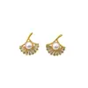 Pendientes de Ginkgo Perla, Pendientes Pequeños y de Moda para Mujer, Diseño de Nicho, Sencillos y Elegantes, Nuevo Estilo Versátil