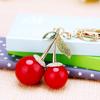 Fruta Diamante Cereja Pingente Feminino Chaveiro Metal Requintado Carro Chaveiro Anel Bolsa Pingente Bonito Criativo