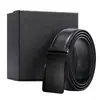 Cinturón de Cuero Personalizado para Hombre de Cuero Genuino Hebilla Automática Cinturón de Cintura de Piel de Vaca Logo Impreso a Color Regalo de Negocios Hebilla de Trinquete Cinturón de Cuero de Primera Capa para Hombre