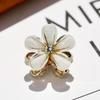 Horquilla lateral con forma de flor de cristal para flequillo, accesorio elegante para el cabello con flores, estilo coreano, para celebridades de Internet, 2023