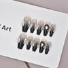 Produtos acabados para curativos de unhas em caixa transparente atacado adesivo de mão removível perfuração arte de unha pré-fabricada coleção transfronteiriça