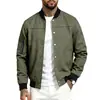 Chaqueta casual deportiva de punto de manga larga para hombre, otoño e invierno, europea y americana, de gamuza, color liso, patchwork, cuello alto, con botones