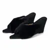 [Nuevos Productos para Otoño e Invierno] Estilo Chica Caliente con Temperamento Punta Abierta Abierta Puntera Abierta Zapatos de Piel para Mujer 2025 Nueva Moda Chanclas de Cuña