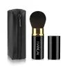 Escova Retrátil Pequena Mais Vendida Transfronteiriça com Bolsa com Zíper de PU Escova para Blush Escova para Pó Solto Escova para Pó de Mel Cangzhou