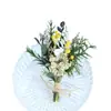 Ramo Mini de Flores Secas Transfronterizo de 12 cm, Flores Reales, Rosas, Gypsophila, Regalo, Ramillete, Decoración de Coche, Decoración Hecha a Mano