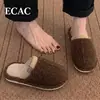 Pantuflas de algodón silenciosas para el suelo para mujer, uso en interiores en otoño e invierno, forradas de felpa, antideslizantes, cómodas para uso prolongado, pantuflas de algodón de punta cerrada
