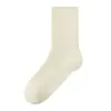 Calcetines Personalizados para Mujer para Otoño e Invierno, Forrados de Felpa, Engrosados, Calientes hasta la Mitad de la Pantorrilla, Color Sólido, Apertura Amplia, Calcetines Postparto, Absorbentes de Sudor, Resistentes a Olores