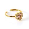 Suministro Directo de Fábrica Anillo para Mujer de Acero Inoxidable 18K Oro Diamante Estilo Europeo y Americano Moda Corazón Boca Viva Diamante
