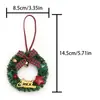 Mini Corona Navideña Decoraciones Corona de Hierba Navideña Colgador de Puerta Ventana del Hogar Corona de Árbol de Navidad Colgante Decorativo