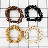 Elástico de Cabelo Marrom Estampado Scrunchie Bonito Simples Corda de Cabelo Tranças Versátil Estilo Mori Girl Tendência Alta Elasticidade