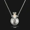 Collar con Colgante de Botella de Aceite Esencial de Vidrio Transparente en Forma de Corazón, Colgante de Botella de Fragancia, Collar Sencillo de Acero de Titanio, Regalo para Amigos y Parejas