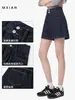 Shorts Jeans Soltos para Mulheres com Design de Botões Duplos, Calça Reta Fluida, Emagrecimento, Adequado para o Dia a Dia, Hot Pants Casuais Estilo Ins