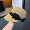 Chapéu de equitação de laço de verão para mulheres, boné de aba curta que faz o rosto parecer menor, chapéu de palha fashion para proteção solar ao ar livre