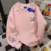 Moletom com Capuz Redondo Estampa de Cavalo Personalidade da Maré Nacional Americana Feminino Outono Inverno Novo Solto Casual Versátil Par Par Top Masculino
