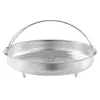 Rack de Cozimento a Vapor Universal de Aço Inoxidável para Cesta de Vapor, Prato de Cozimento Doméstico, Cesta Redonda Drenante, Alça de Cozimento, Essencial para Panela de Arroz Glutinoso, Atacado