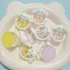 Perro de orejas grandes tridimensional luminoso huevo escalfado juego de comida accesorios de resina manual DIY encogimiento simulación casa de juegos para niños comida