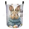 Cesta de Ropa Sucia Plegable de Pascua Cesta de Lavandería de Conejo y Huevo Nuevo Modelo Transfronterizo Venta Directa de Fábrica Cesta de Almacenamiento Cesta de Ropa Sucia