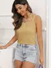 Camisola de punto de nuevo estilo para mujer, sin hombros, para verano, ropa exterior, top sin mangas, transfronterizo europeo y americano de Amazon