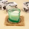 Vela Perfumada de Vidrio, Taza Rayada, Luz y Sombra, Cena Romántica a la Luz de las Velas, Vidrio con Forma de Corazón, Vela para Arreglo Festivo