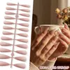 Puntas de Uñas Europeas y Americanas de Moda de Gama Alta Mate de Punta Larga, Colección de Color Sólido, Piezas para Uñas, 24 Piezas