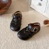 Sandalias Romanas Caladas para Niños 2026 Verano Nuevos Zapatos de Suela Gruesa Estilo Coreano para Niñas Zapatos de Playa de Punta Cerrada de Moda para Niños