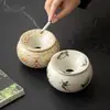 Cenicero de alta gama estilo Ru, cenicero de cerámica estilo chino con tapa, evita que las cenizas se dispersen, adecuado para uso en el hogar y la oficina, mesa de centro, y como cuenco de agua o recipiente para residuos de té.