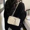 Yuezi 2026 Verano Nueva Moda Bolso Caja Estilo Chanel con Correa de Cadena Acolchada Bolso Cuadrado Pequeño Bolso Cruzado para Mujer