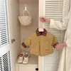 Jaqueta Infantil Acolchoada Matelassê Retro Diamante Roupas de Inverno Unissex Bebê Cor Blocada Gola Reversível Casaco de Algodão Espessado Top Quente