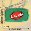 En Stock Nuevo Etiqueta Bordada Transfronteriza Divertido Dibujo Animado Inglés Parche de Galleta En Stock Parche Bordado Accesorios Parche de Tela DIY