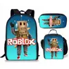 Mochila Escolar Estudiante Roblox Transfronteriza Estilo Coreano para Estudiantes de Primaria y Secundaria Mochila de Moda Trendy Estilo Ins Juego de Tres Piezas