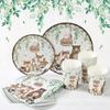 Set de Vajilla Desechable con Tema de Animales de la Selva para Fiesta de Cumpleaños, Decoraciones para Fiesta de Vacaciones, Platos y Vasos de Papel