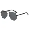 Gafas de Sol de Acero Inoxidable Europeas y Americanas para Hombres, Armazón Grande, Doble Puente, Protección UV, Protección Solar, Polarizadas, para Exteriores