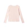 Primavera y Otoño Nuevo Lino Cuello Redondo Camiseta Básica para Mujer Slim Top Camiseta Casual Transpirable a Cuadros Interior Manga Larga