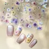 Pegatinas para Uñas con Flores Secas Simuladas Estilo Nuevo Flores Florecientes de Primavera Jardín de Monet Florales Pequeños en Relieve de Flores Secas
