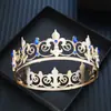 Accesorios para el Cabello Corona de Rey Barroca Clásica Aleación de Oro Pedrería Círculo Completo Corona para Fiesta de Gala de Hombres y Mujeres