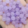 Perlas de Loto Morado Hielo Perlas Sueltas de Jade Pulsera Collar de Loto Nieve Violeta Accesorios de Joyería Perlas Hechas a Mano