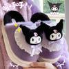 Chinelos de Algodão Kuromi para Mulheres 2026 Novo Outono e Inverno Internos Casa Quente Chinelos Peludos para Mulheres Inverno