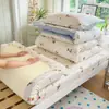 Juego de ropa de cama de tres piezas de algodón puro para dormitorio de estudiante universitario, juego de cuatro piezas con funda de edredón individual de algodón, sábana adecuada para todas las estaciones