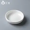 Prato de cerâmica para petiscos e sabor puro 3 polegadas 3,8 polegadas 4 polegadas prato branco para molho de soja prato para molho de hot pot louça de cerâmica para restaurante impressão l