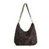 Outono e inverno popular leopardo impressão grande capacidade bolsa feminina 2024 nova all-match crossbody bolsa casual ombro balde bolsa